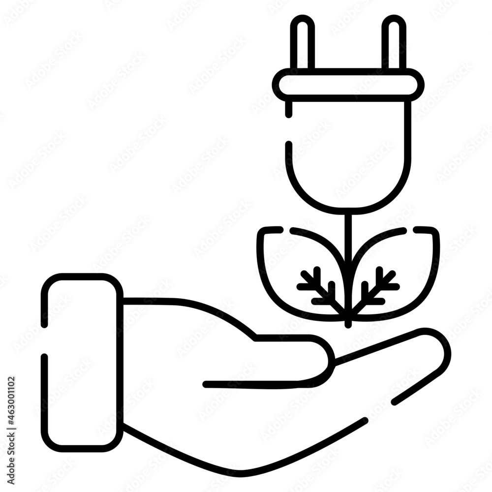 An editable design icon of eco plug An editable design icon of eco plug