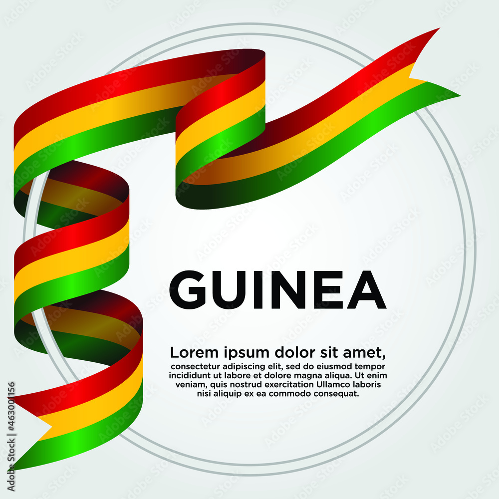 Guinea Independence Day, Waving ribbon with Flag of Guinea, Template for Independence day. logo vector illustration. Guinea Independence Day, Waving ribbon with Flag of Guinea, Template for Independence day. logo vector illustration.