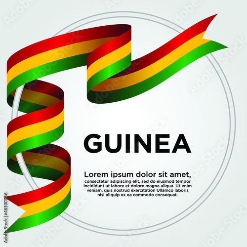 Guinea Independence Day, Waving ribbon with Flag of Guinea, Template for Independence day. logo vector illustration.