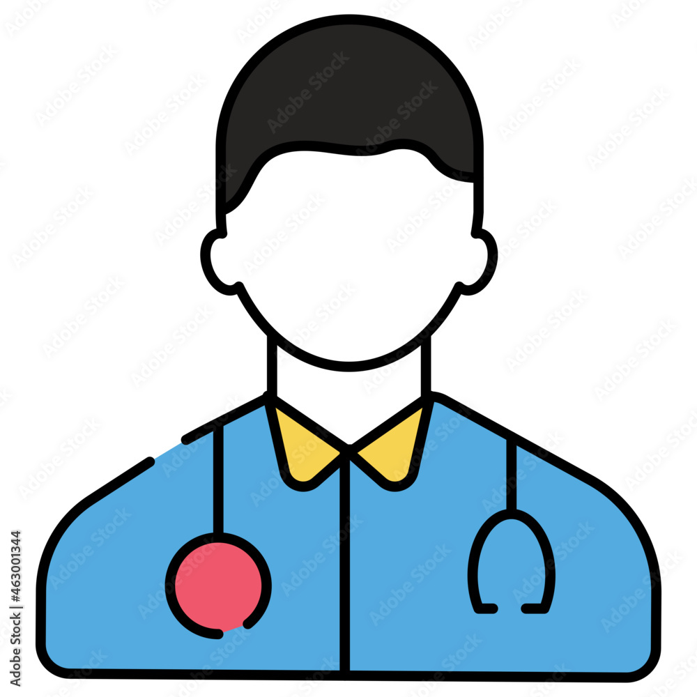 A medical specialist icon, flat design of doctor
