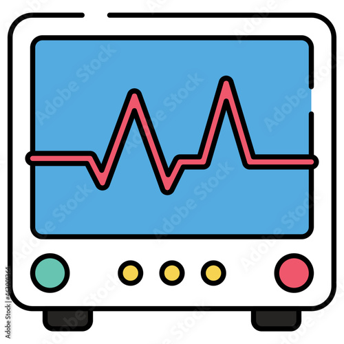 A unique design icon of ecg monitor