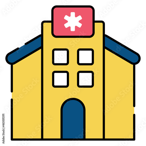 Medical center icon, hospital building 