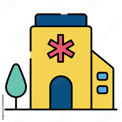 Medical center icon, hospital building 
