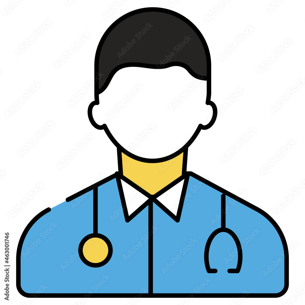 A medical specialist icon, flat design of physician A medical specialist icon, flat design of physician