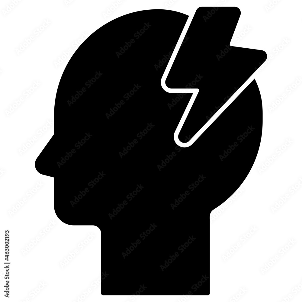 Bolt with mind denoting concept of brainstorming Bolt with mind denoting concept of brainstorming