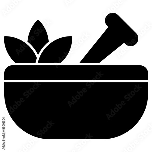 A trendy vector design of mortar pestle