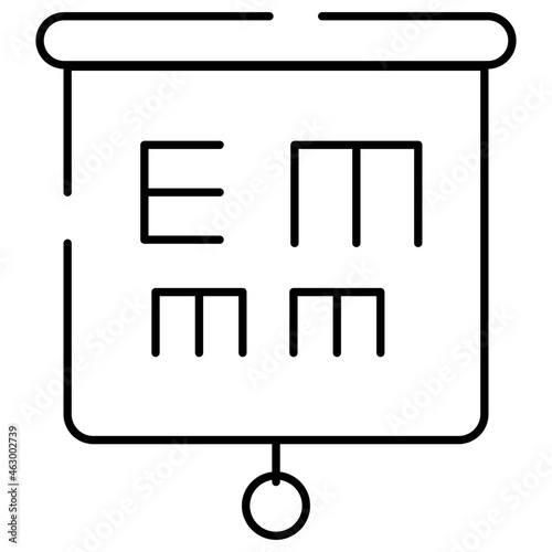 A unique design icon of eyesight test