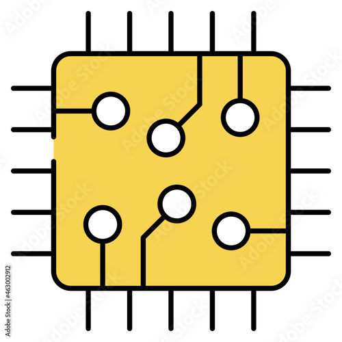 An editable design icon of microprocessor