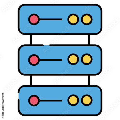 An editable design icon of data server rack
