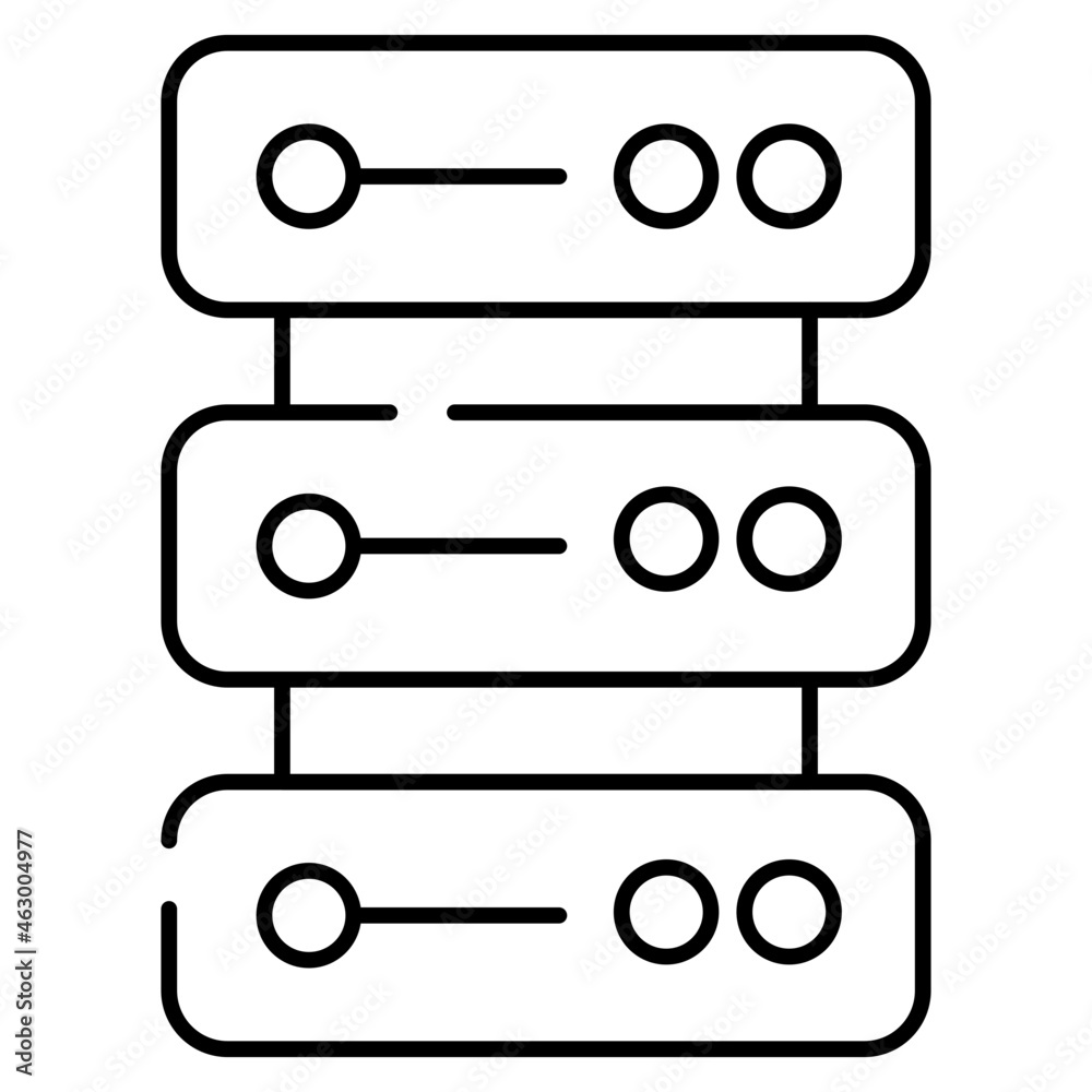 An editable design icon of data server rack An editable design icon of data server rack