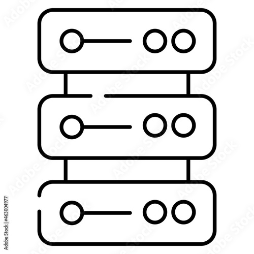 An editable design icon of data server rack