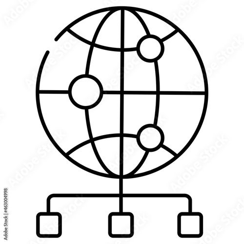 A premium download icon of global network