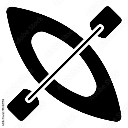 Boat with oars showing concept of canoe