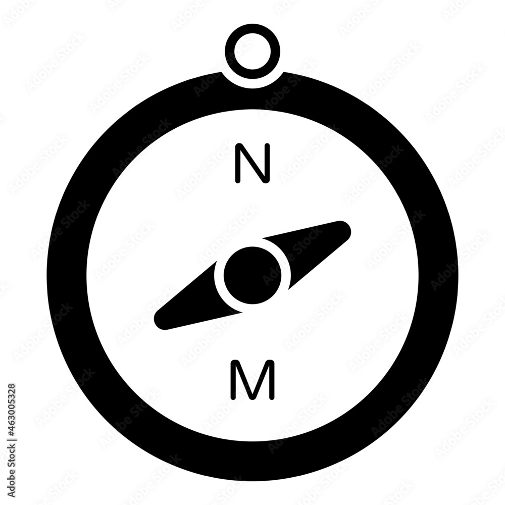 A magnetic tool icon, vector design of compass A magnetic tool icon, vector design of compass