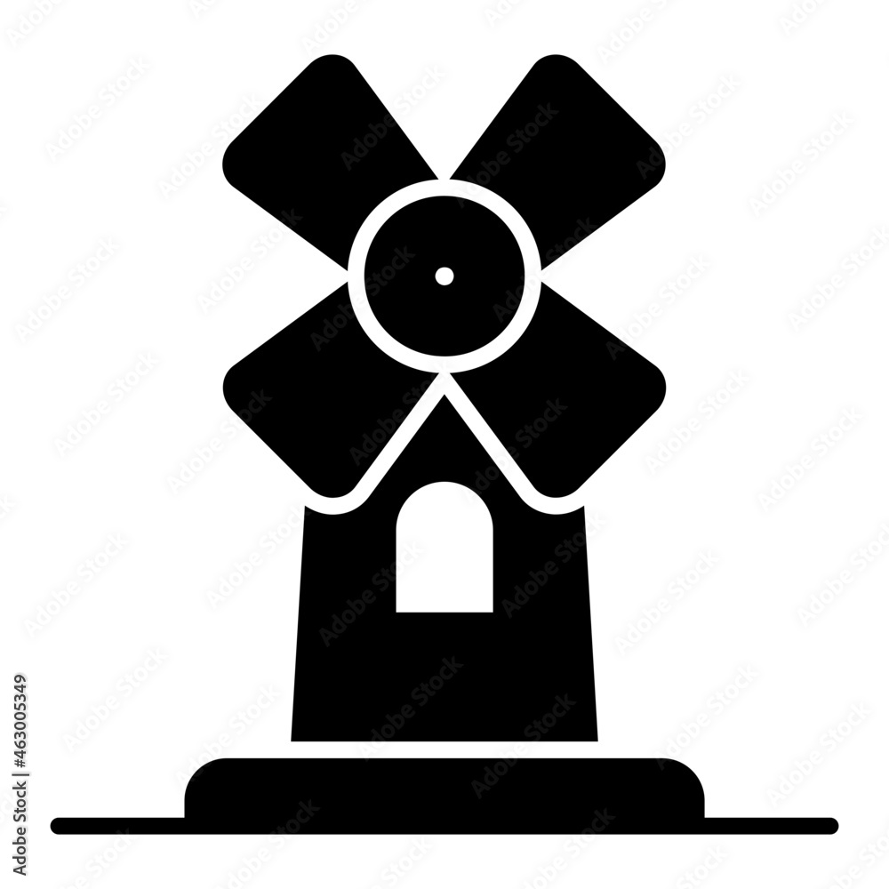 Modern design icon of domestic windmillAn editable design icon of windmill