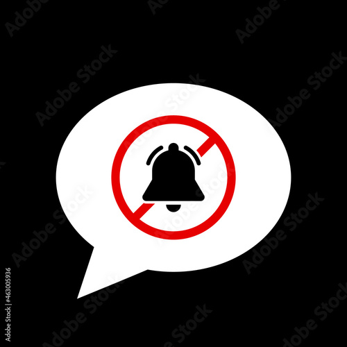 Alarms forbidden sign.Silent Notification Flat Icon Vector.