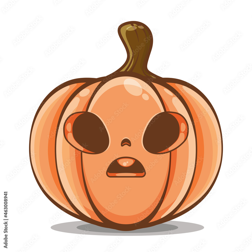Fototapeta premium illustration of cute pumpkin, Halloween Pumpkin Elements, cheerful face. face cartoon