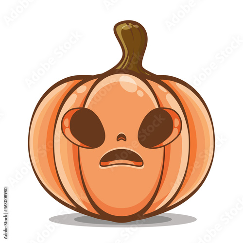 illustration of cute pumpkin, Halloween Pumpkin Elements, cheerful face. face cartoon