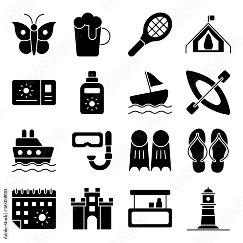 Pack of Summer Solid Icons 