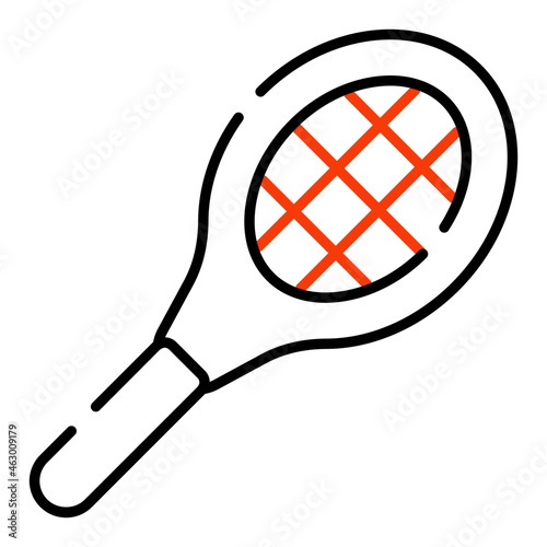 Trendy design icon of sports tool, badminton racket vector