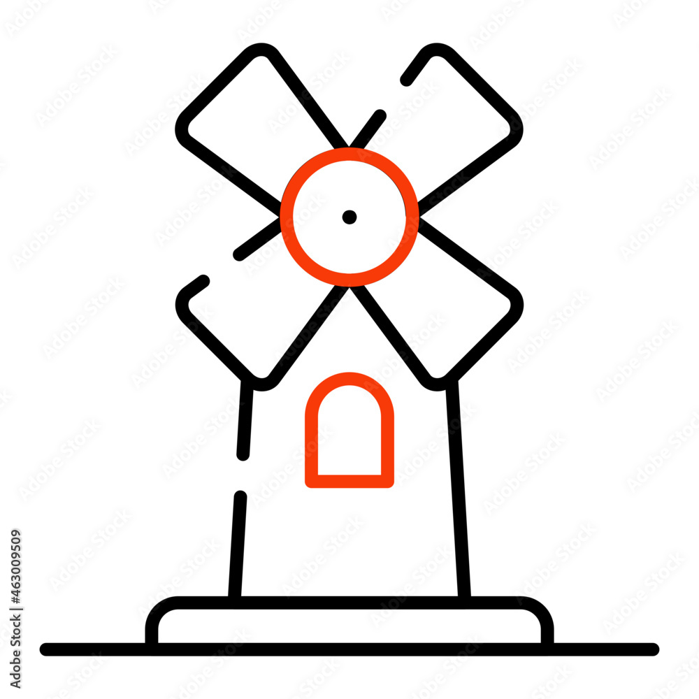 Modern design icon of domestic windmill Modern design icon of domestic windmill
