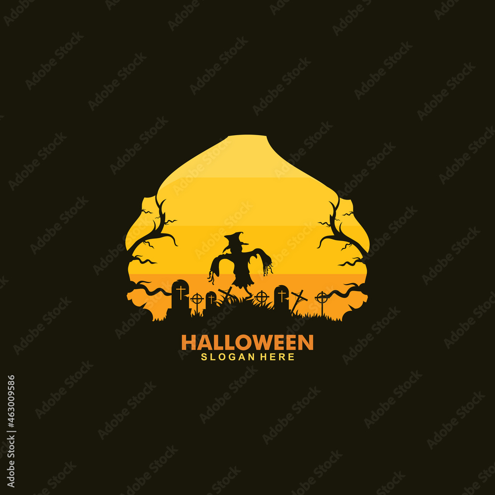 Happy Halloween logo design template illustration vector
