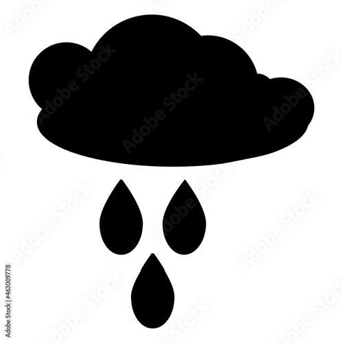 Cloud with raindrops, icon of rainfall