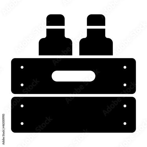 An editable design icon of bottle crate 