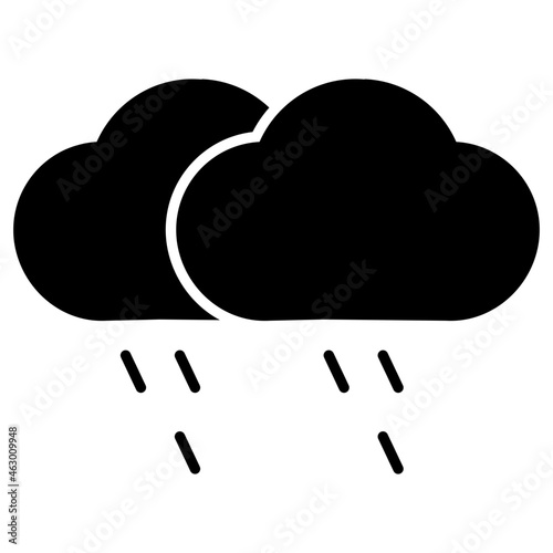 Cloud with raindrops, icon of rainfall