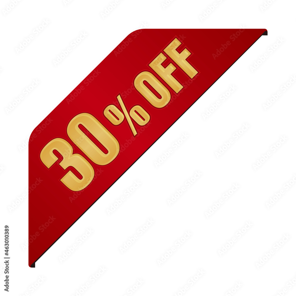 30% off icon illustration for ecommerce site etc. ( corner ribbon )