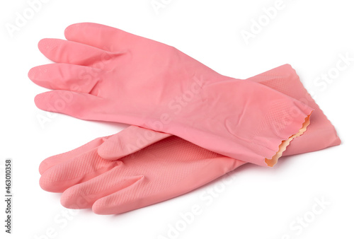 Latex protective gloves isolated on white background
