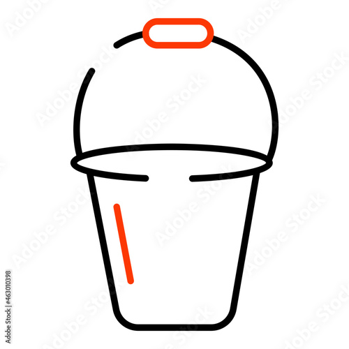 A unique design icon of pail