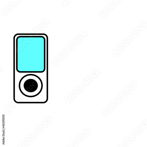 mp3 player isolated on white single button phone
