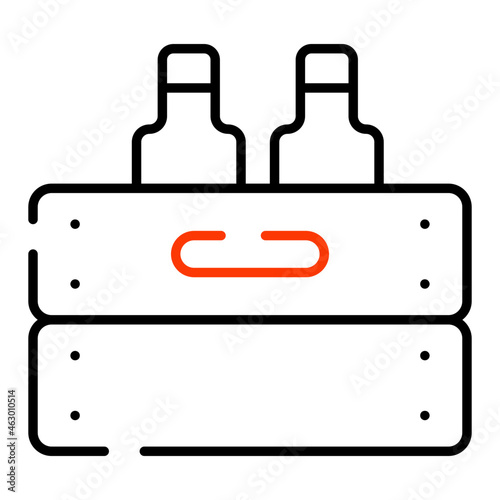An editable design icon of bottle crate 