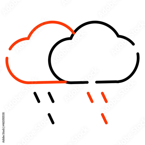 Cloud with raindrops, icon of rainfall