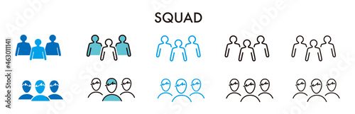 squad line icon vector illustration

