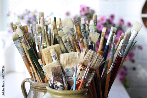 brushes and paint