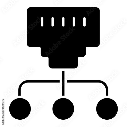An editable design icon of ethernet port