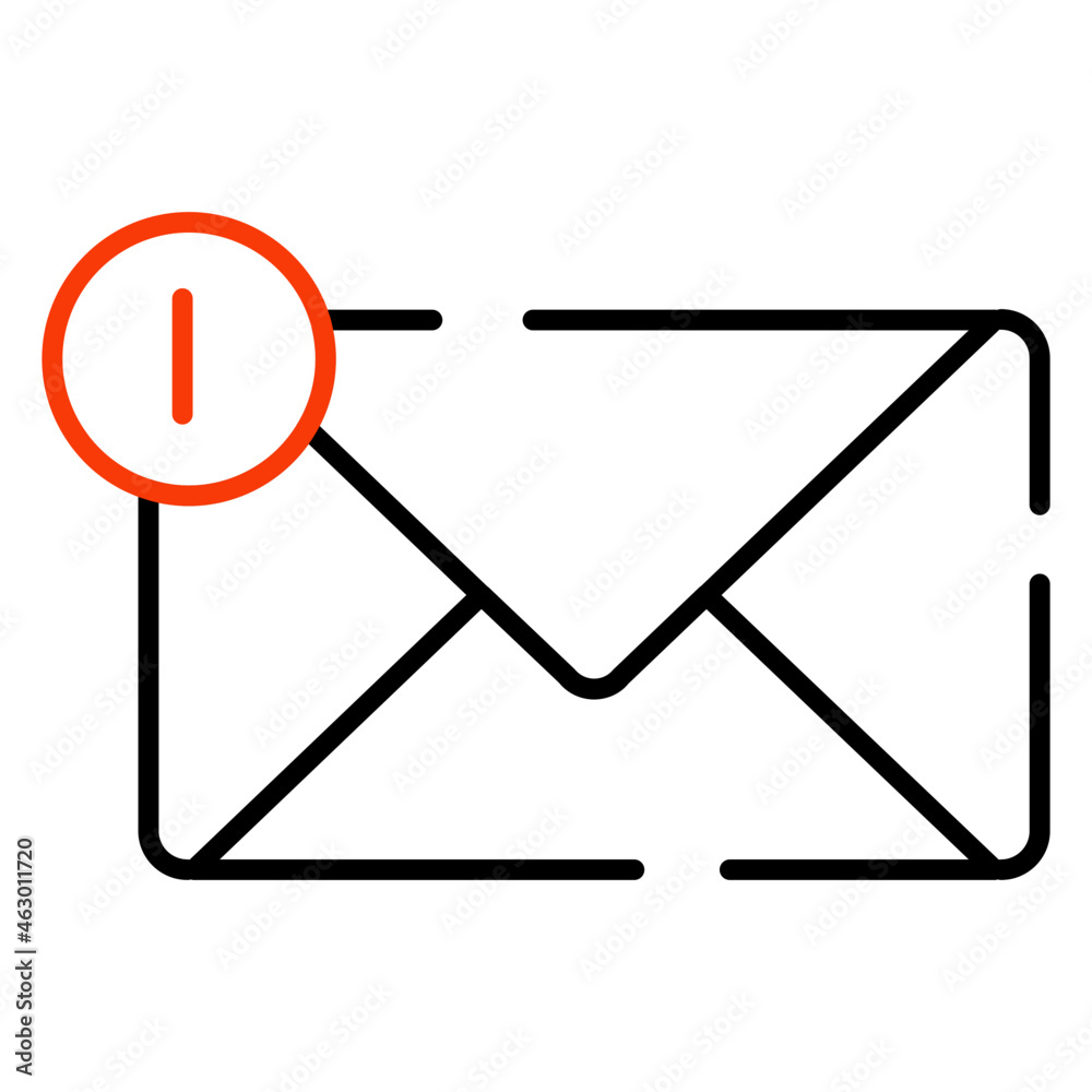 A linear design icon of unread message A linear design icon of unread message