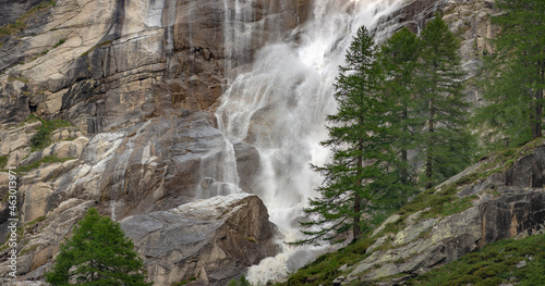 Waterfall in the Italian Alps in Gran Paradiso National Park