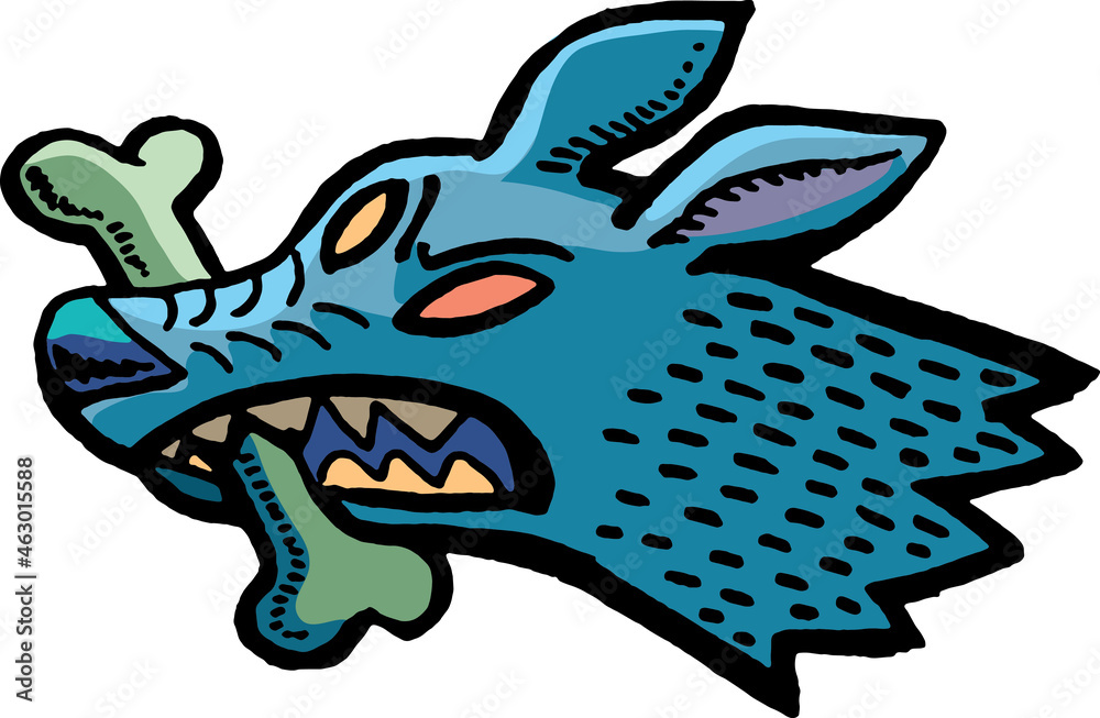head of an angry dog holding a bone tightly head of an angry dog holding a bone tightly