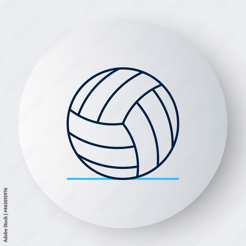 Line Volleyball ball icon isolated on white background. Sport equipment. Colorful outline concept. Vector
