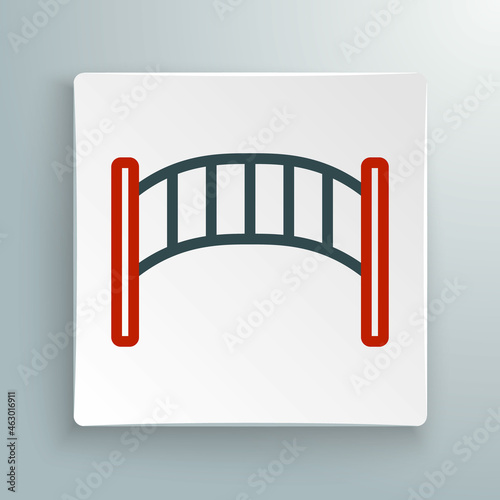 Line Playground kids bridge icon isolated on white background. Colorful outline concept. Vector