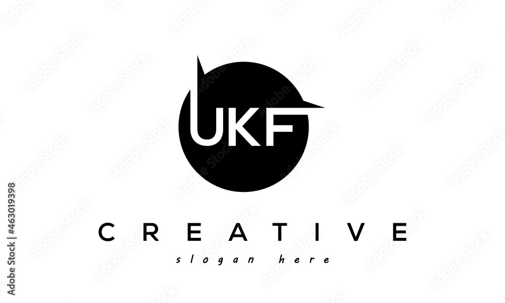 UKF creative circle letters logo design victor - obrazy, fototapety, plakaty 
