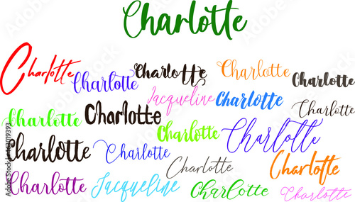 Charlotte Girl Name in Multi Fonts Typography Text   photo