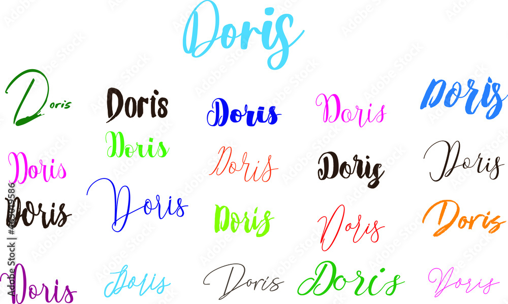 Doris Girl Name in Multi Fonts Typography Text Doris Girl Name in Multi Fonts Typography Text