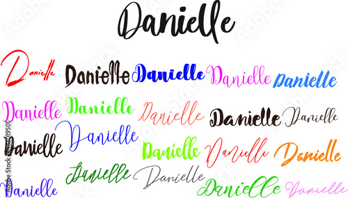 Danielle Girl Name in Multi Fonts Typography Text photo