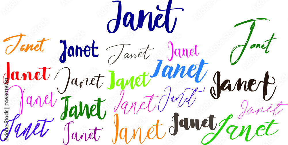 Janet Girl Name in Multi Fonts Typography Text Janet Girl Name in Multi Fonts Typography Text