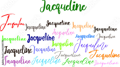 Jacqueline Girl Name in Multi Fonts Typography Text photo