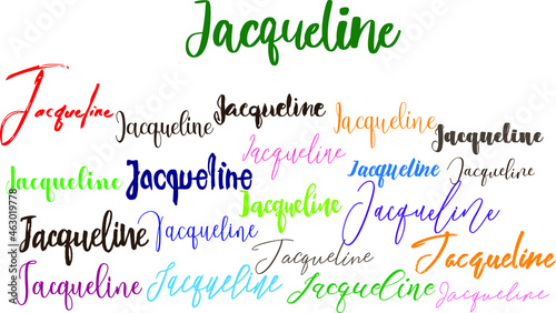 Jacqueline Girl Name in Multi Fonts Typography Text